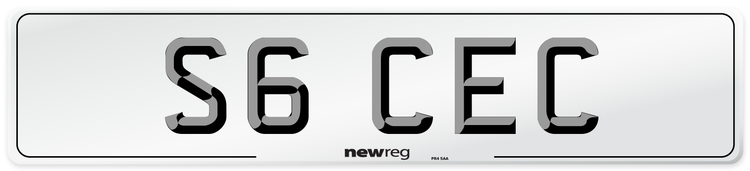 S6 CEC Number Plate from New Reg